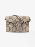 Gucci Dionysus GG Wallet With Web Strap Beige And Ebony GG Supreme / Navy / Red Coated Canvas