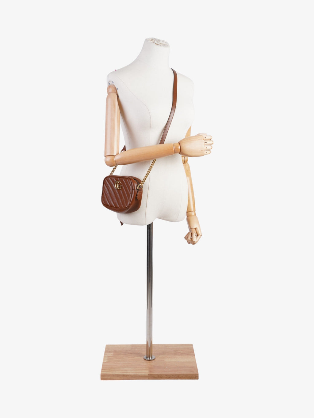 Gucci GG Marmont Brown Matelasse Leather Mini