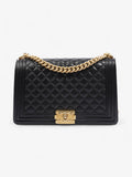 Chanel Boy Bag Black Lambskin Leather New Medium