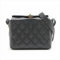 Chanel Vintage Black Gold Carved Buckle Box Bag