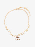 Chanel CC Pearl Necklace Gold Base Metal