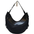 GUCCI GG Canvas Half Moon Black Hobo Bag
