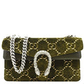 GUCCI Dionysus Small GG Velvet Shoulder Bag Olive 499623