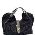 GUCCI Soft Stirrup Nubuck Black Suede Shoulder Bag - Sale