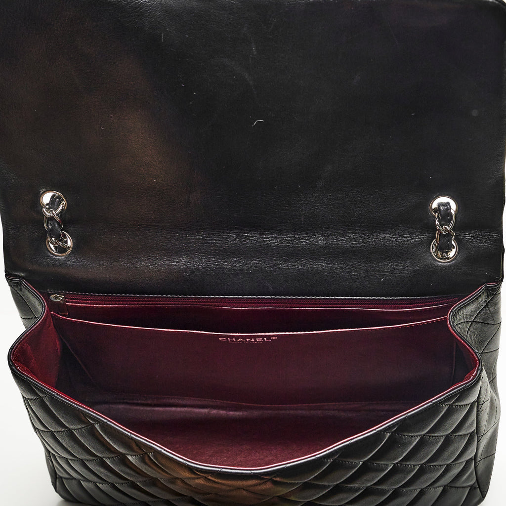 Chanel Maxi Lambskin Classic Single Flap Bag in Black SHW