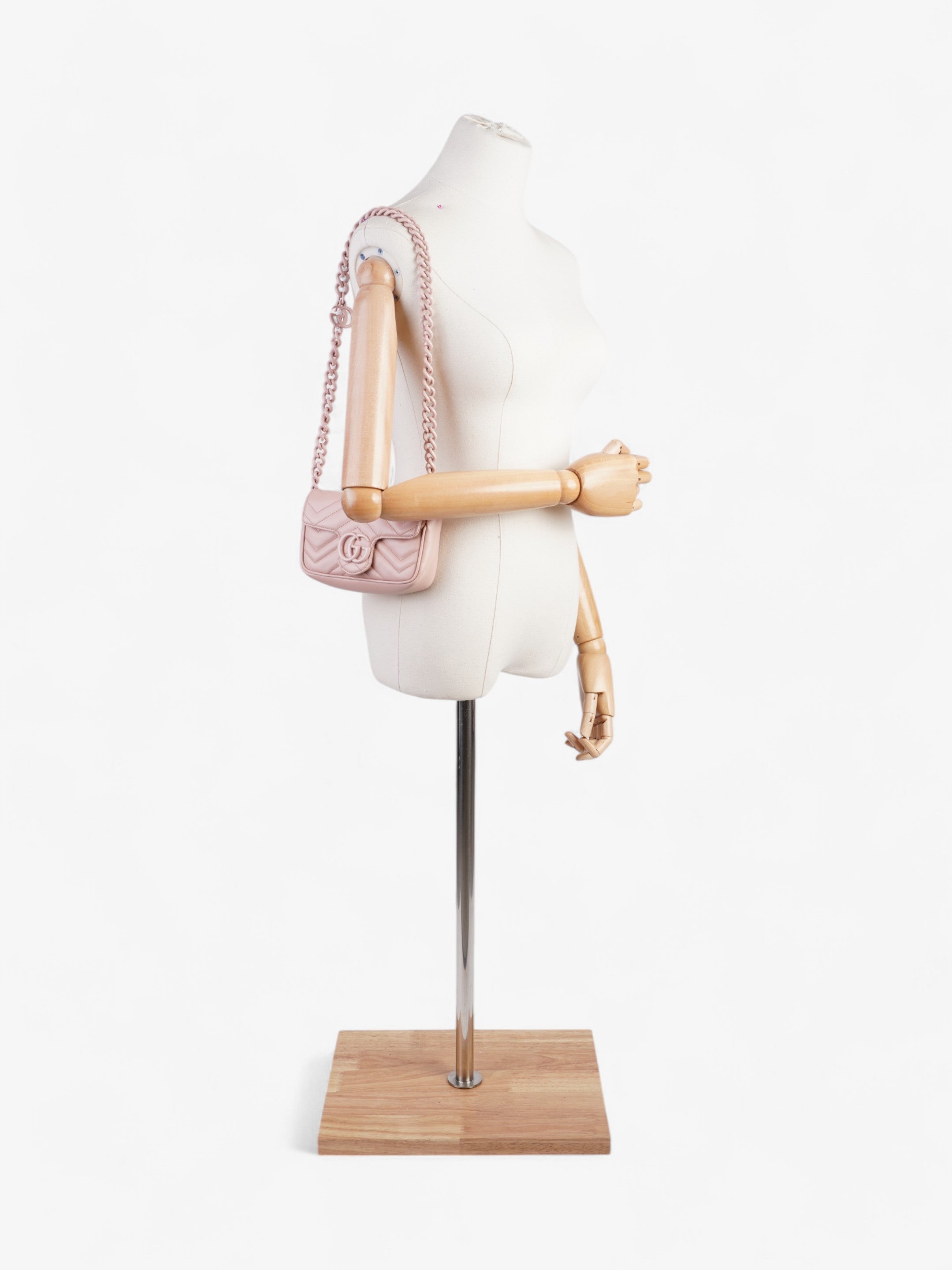 Gucci GG Marmont Belt Bag Baby Pink Matelasse Leather