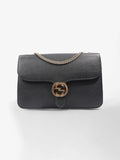 Gucci Interlocking GG Crossbody Bag Black Leather