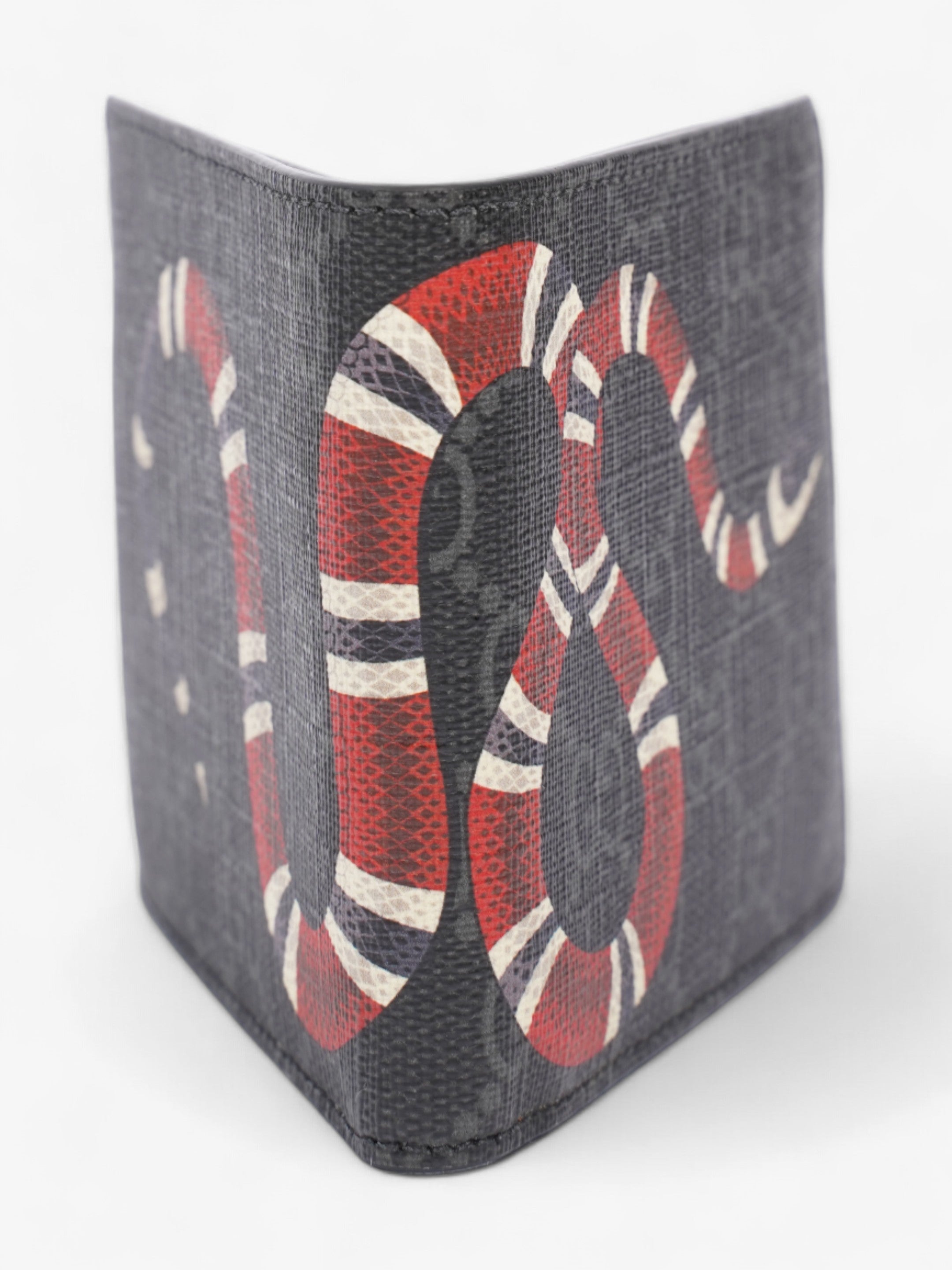 Gucci Kingsnake Print Bifold Wallet Black / Snake Canvas