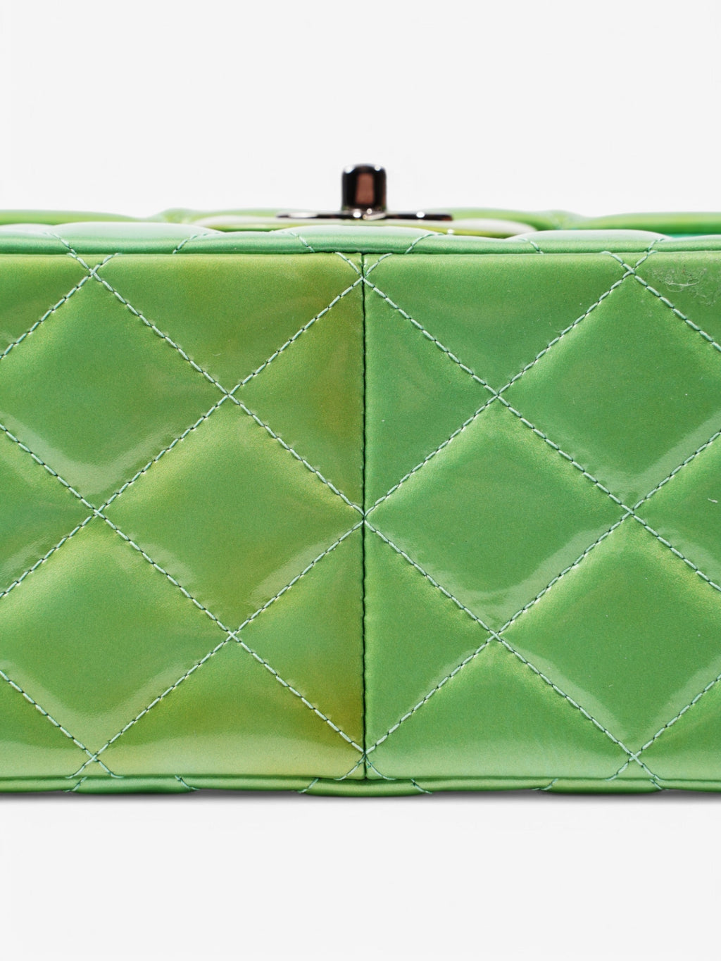 Chanel Classic Flap Green Patent Leather Jumbo