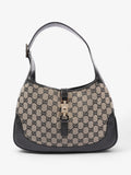 Gucci Jackie Beige And Black GG Supreme Canvas