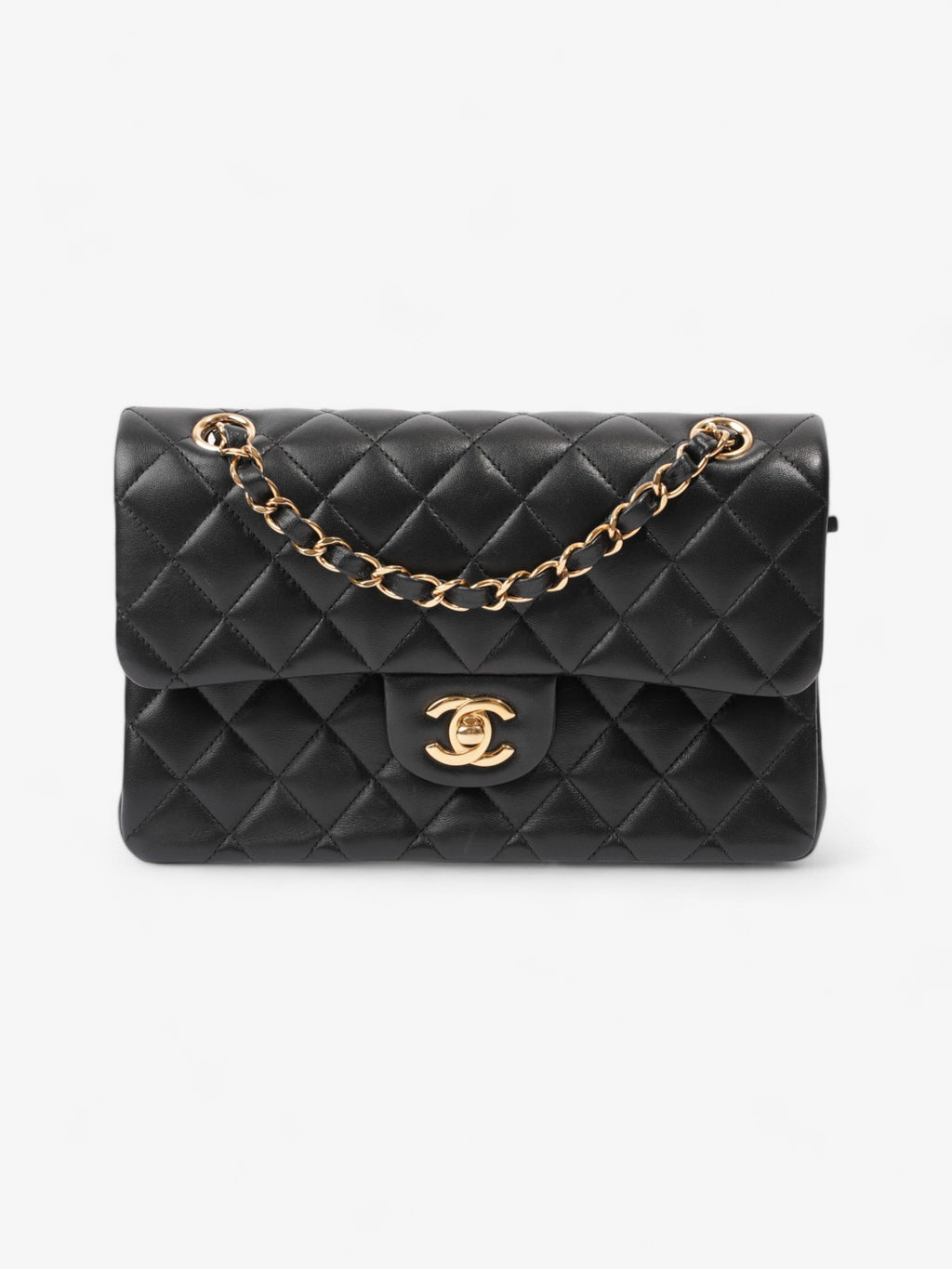Chanel Classic Double Flap Black Lambskin Leather Small