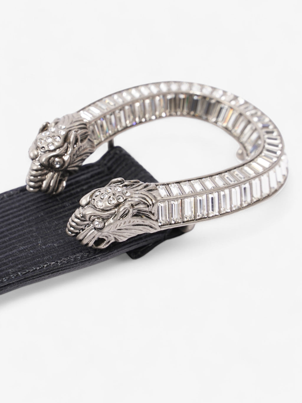 Gucci GG Dionysus Belt Black / Silver / Crystal Fabric 70cm / 28"