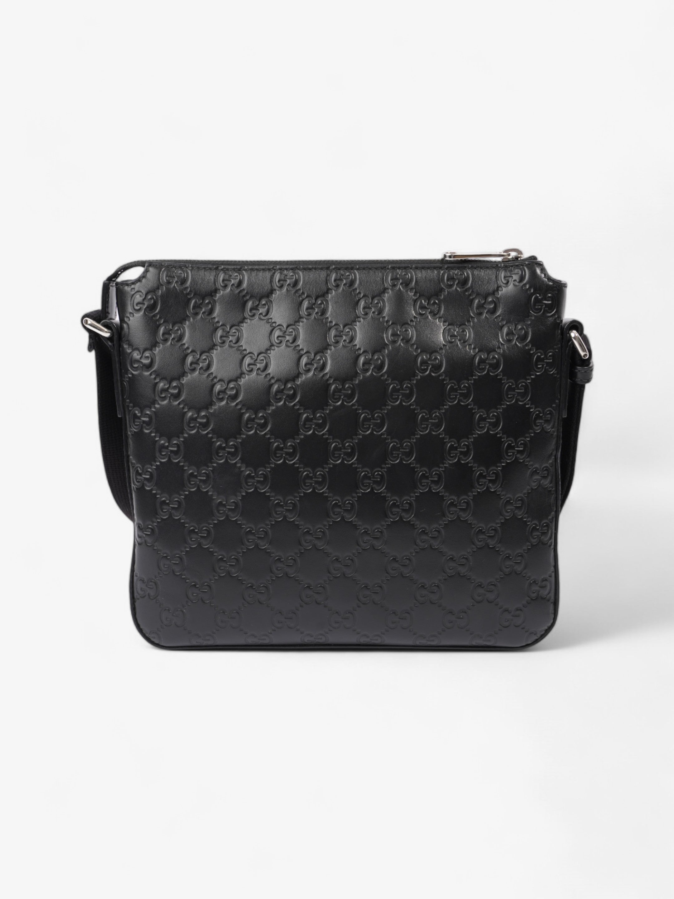 Gucci Signature Messenger Bag Black Leather