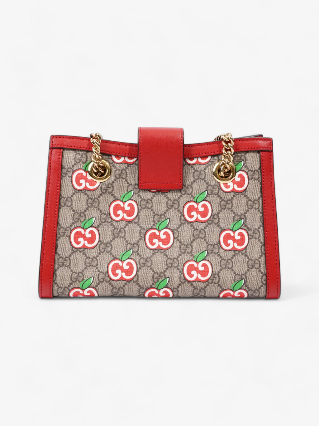 Gucci GG Apple Padlock Beige And Ebony GG Supreme / Red Coated Canvas Small
