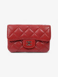 Chanel Coin Purse Red Lambskin Leather