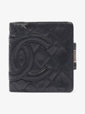 Chanel Cambon Lambskin Compact Wallet Black Lambskin Leather