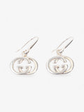 Gucci Interlocking G Drop Earrings Silver Silver Sterling