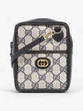 Gucci GG Supreme Shoulder Bag  Navy / Beige Leather