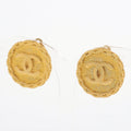 Chanel Coco Logo Gold Clip On Earrings Costume Jewellery