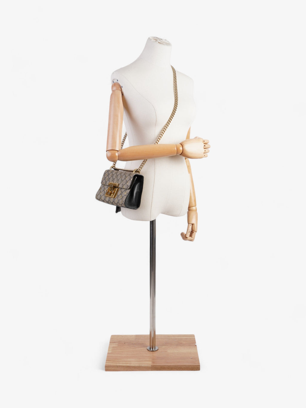 Gucci Padlock Bees GG Supreme / Black / Gold Coated Canvas Small