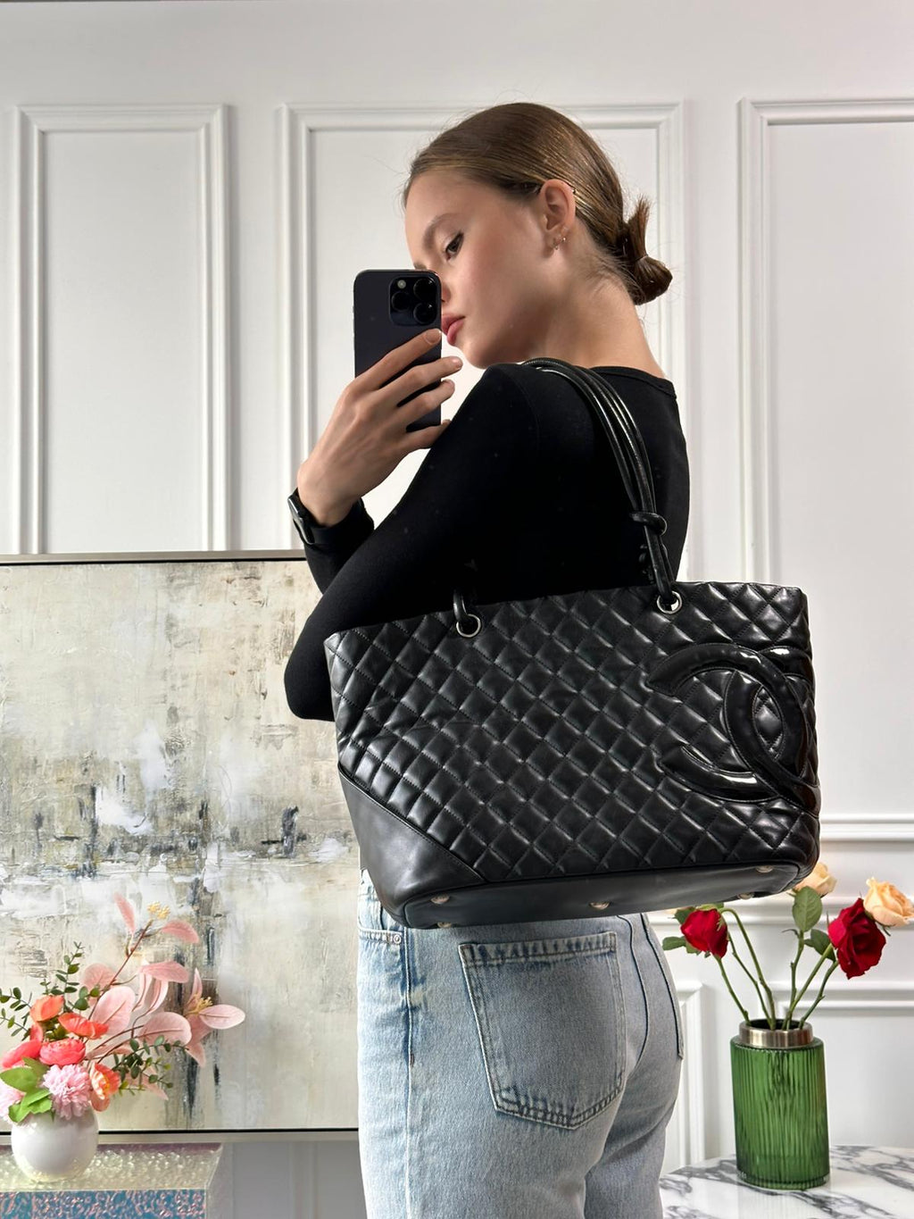Chanel Black Cambon Tote Bag 2010-2011