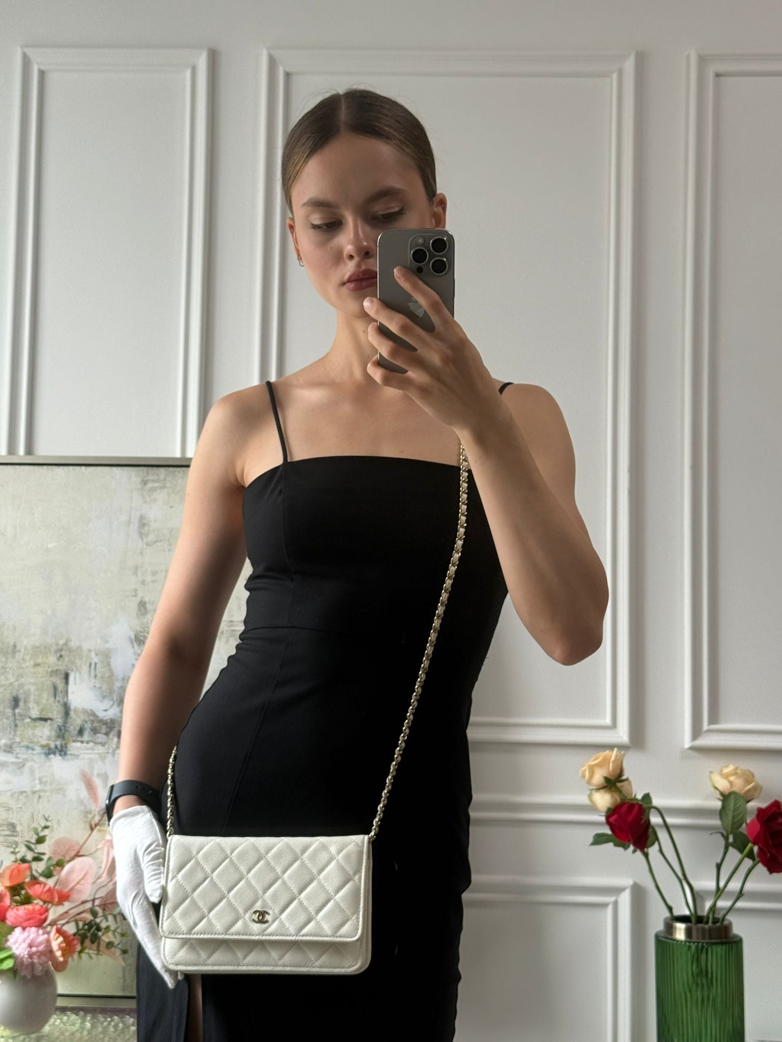 Chanel Wallet on Chain(woc) White Caviar Leather 2022