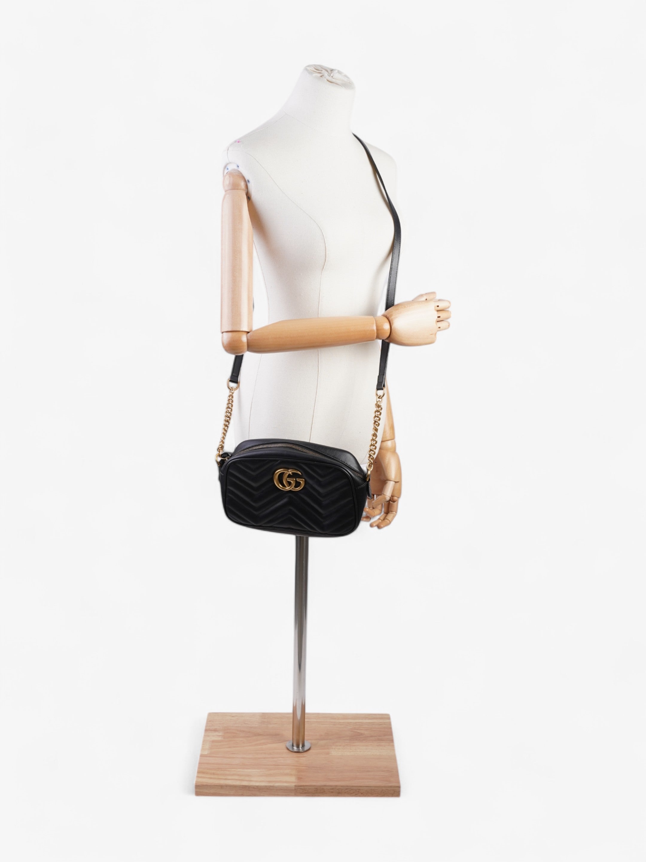 Gucci GG Marmont Black Matelasse Leather Small