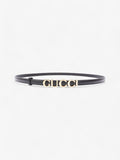 Gucci Buckle Thin Belt Black / Gold Leather 105cm / 42"
