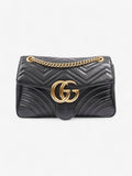 Gucci GG Marmont Black Matelasse Leather Medium
