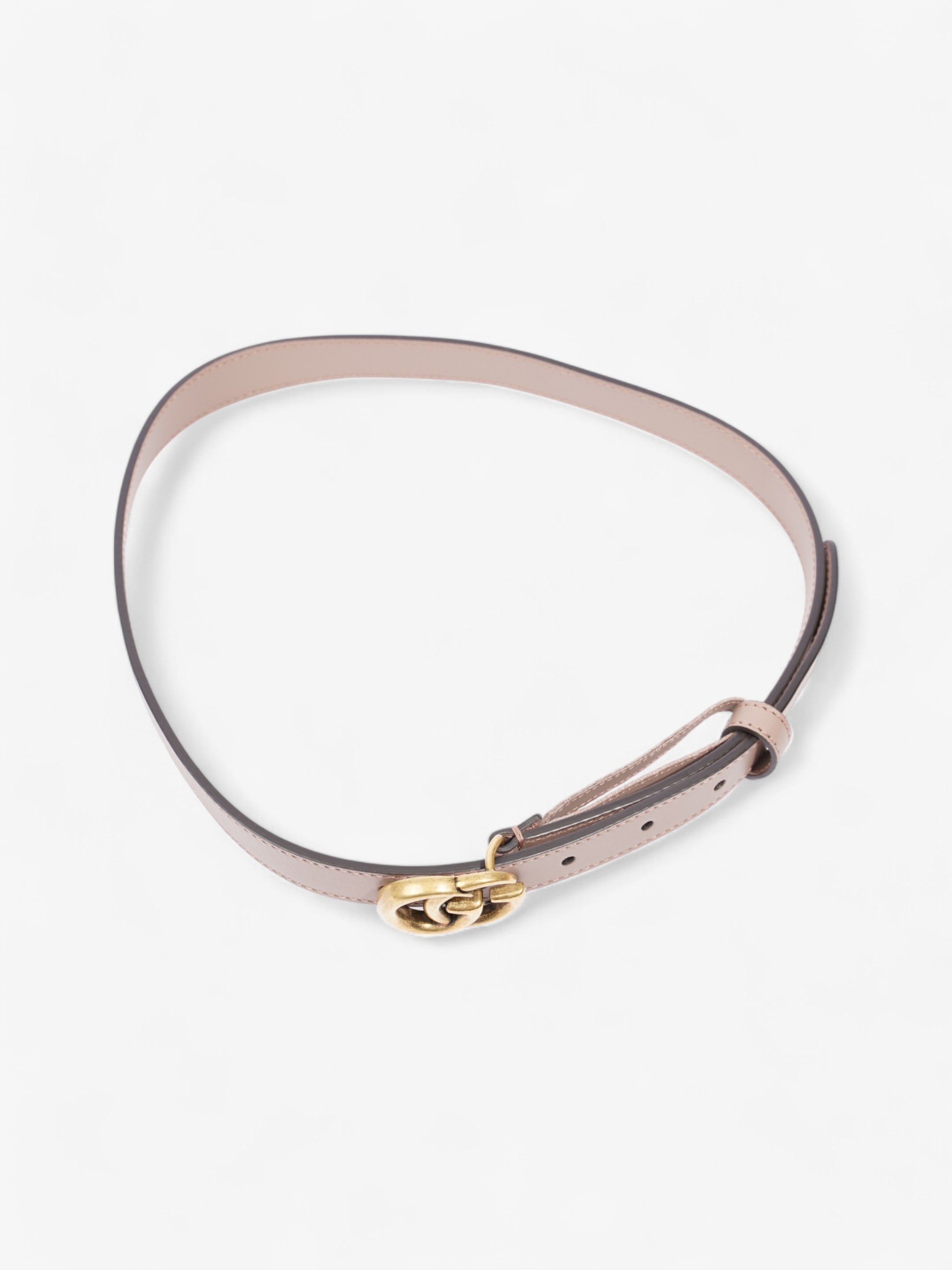 Gucci GG Marmont Thin Belt Dusty Rose / Gold Leather 70cm / 28"
