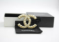 Chanel A13C Enamel Yellow Glitter CC Brooch