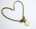 Chanel Vintage 96P Mrs Coco Gold-plated Leather Chain Necklace