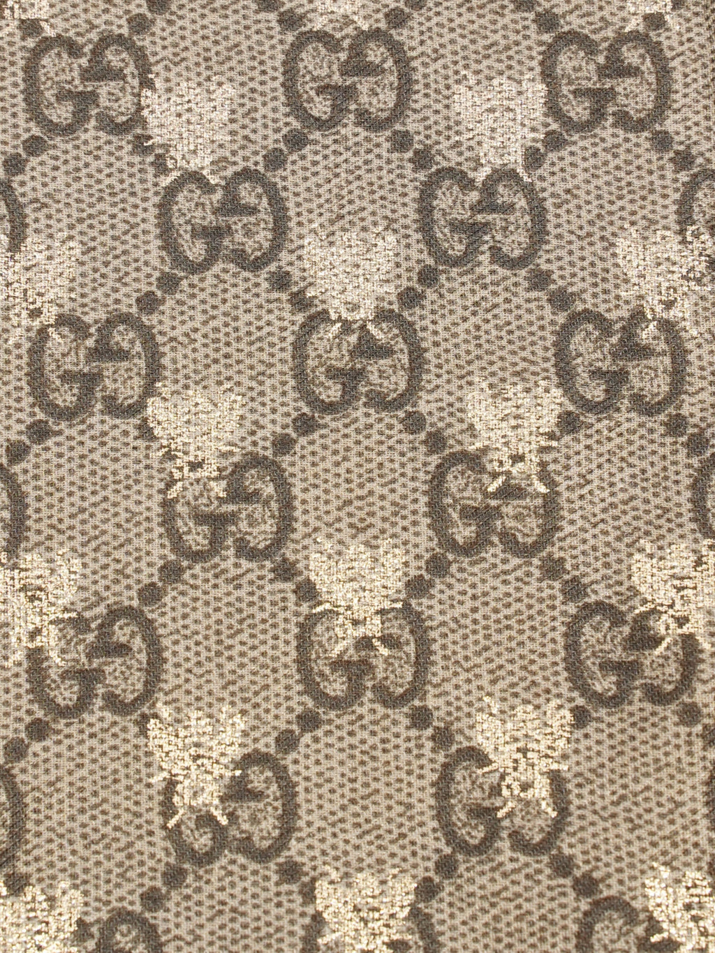 Gucci Bee GG Scarf Beige And Ebony GG Supreme / Pink / Gold Silk