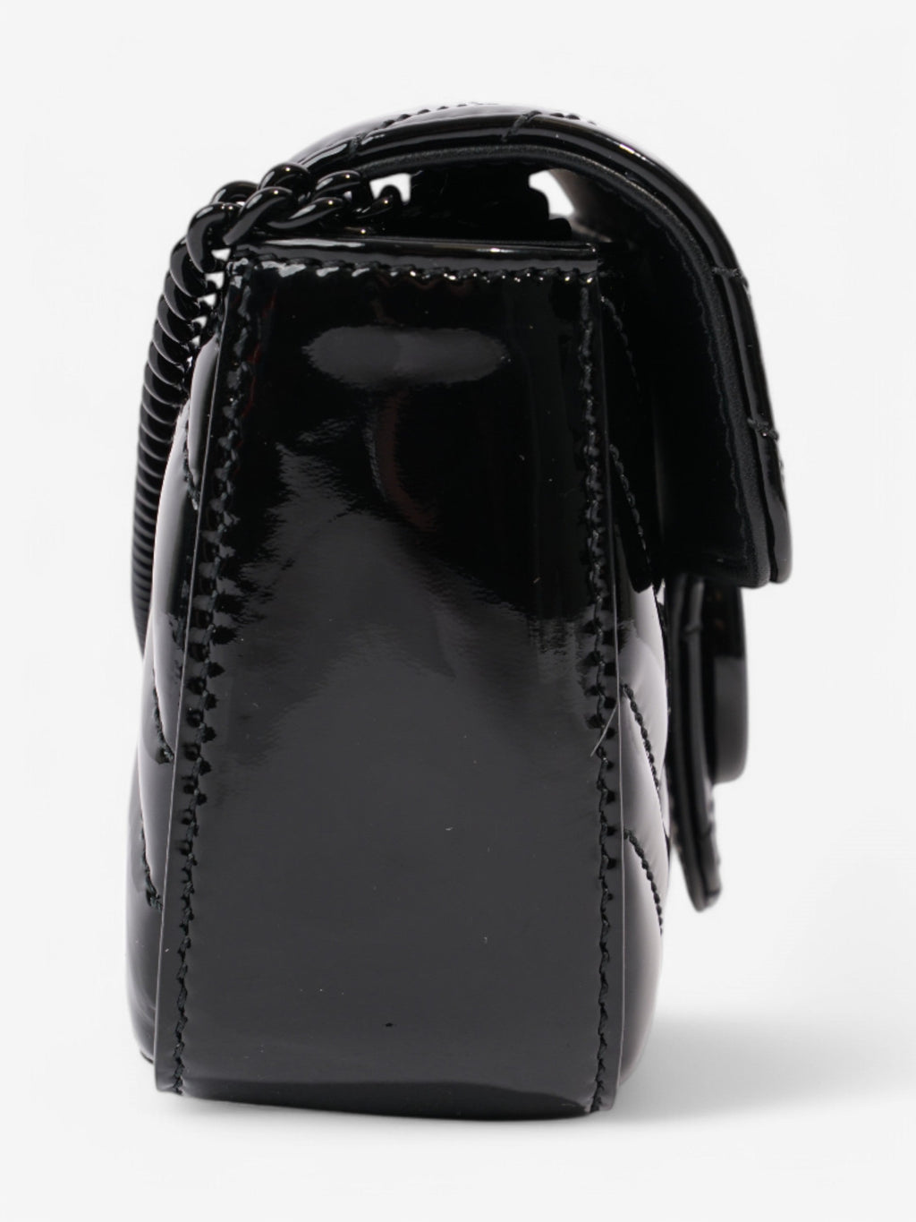 Gucci GG Marmont Black Patent Leather Super Mini