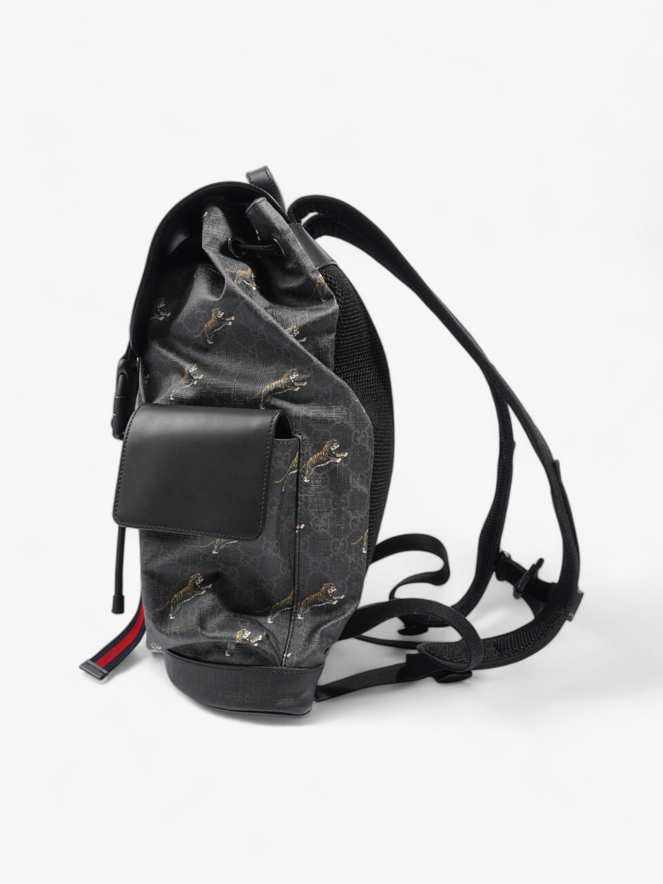 Gucci Tiger Backpack GG Supreme / Black Canvas