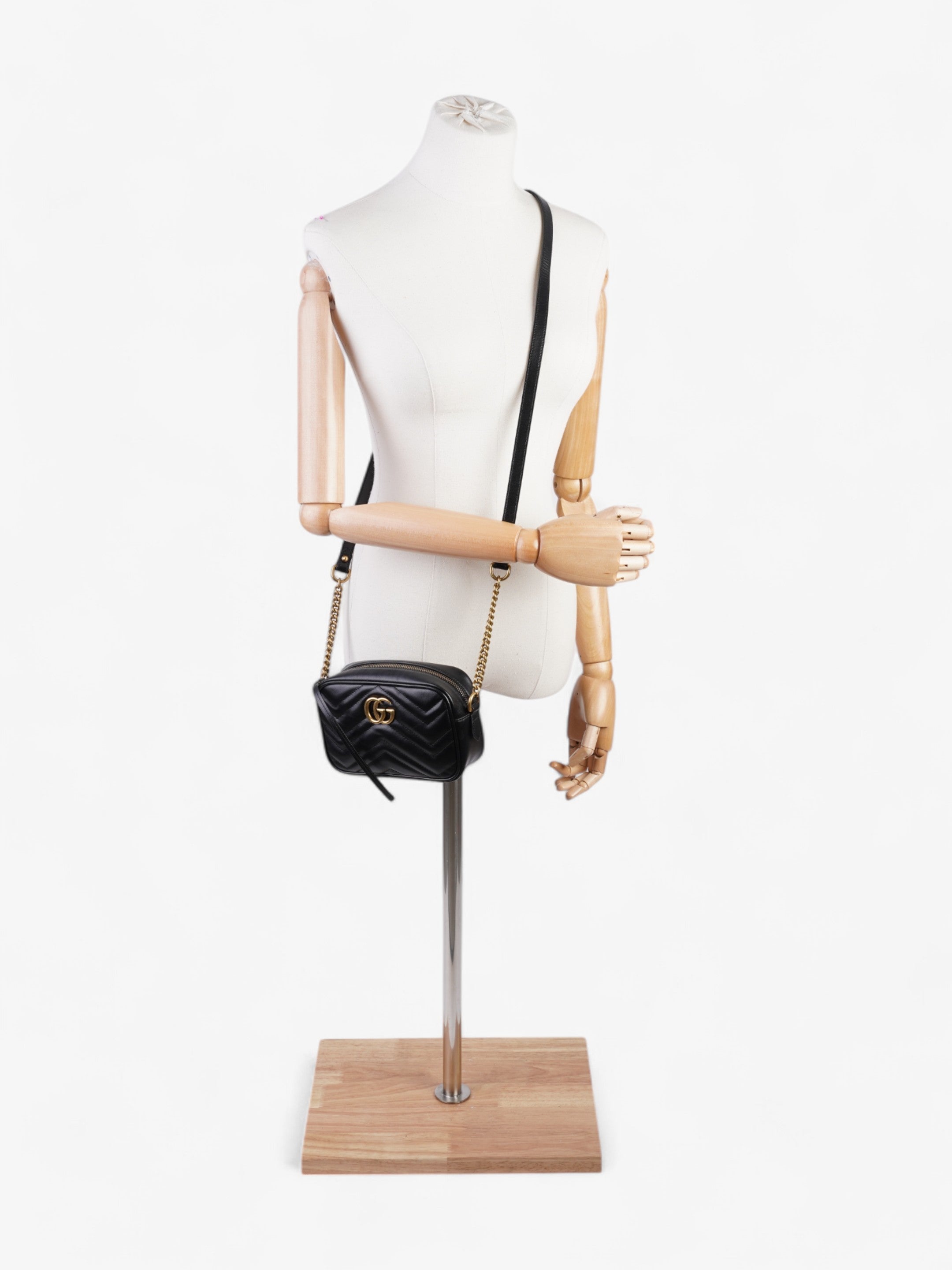 Gucci GG Marmont Black Matelasse Leather Mini