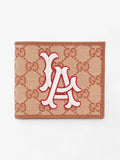 Gucci LA Dodgers Bi-Fold Wallet Beige / Brown Canvas
