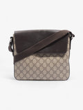 Gucci Classic Flap  Beige And Ebony GG Supreme / Brown Coated Canvas