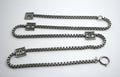 Chanel Vintage 06A Metal Four CC Silver Square Buckle Waist Chain 97CM