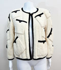 Chanel Vintage 2003 Beige Shearling Pocket on Pocket Jacket