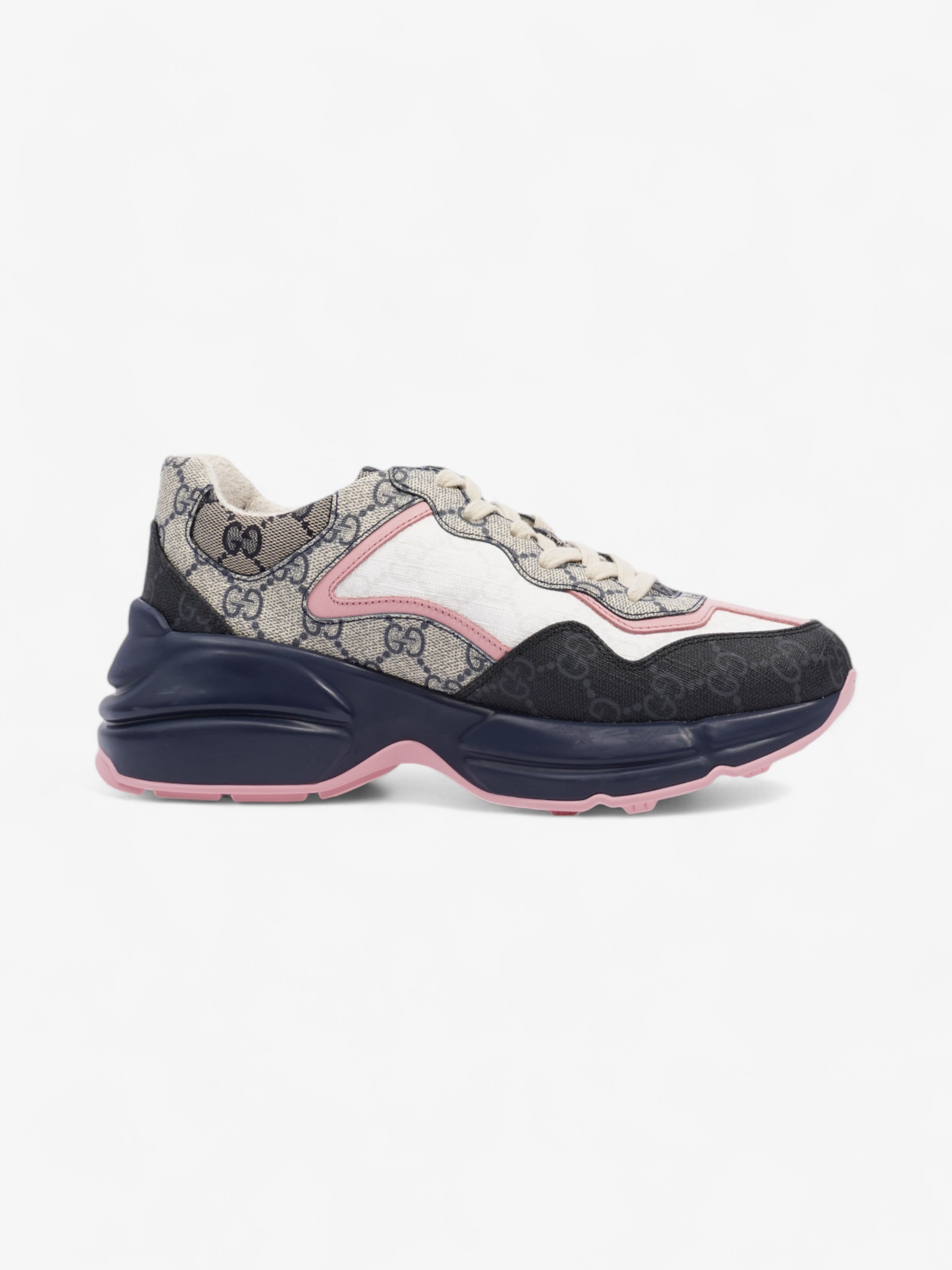 Gucci Rhyton GG Supreme / Navy Blue / White Canvas EU 37.5 UK 4.5