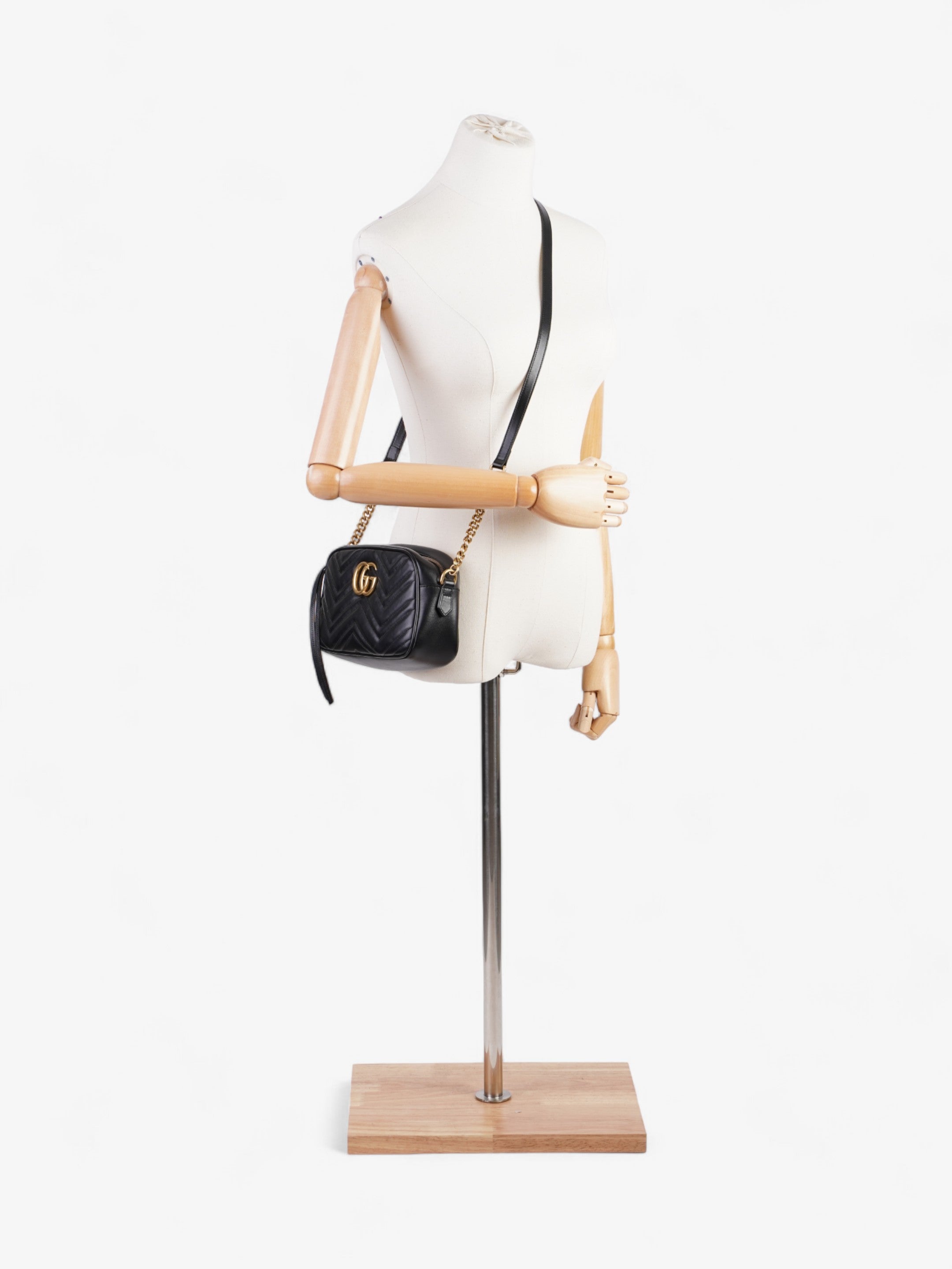 Gucci GG Marmont Black Matelasse Leather Small