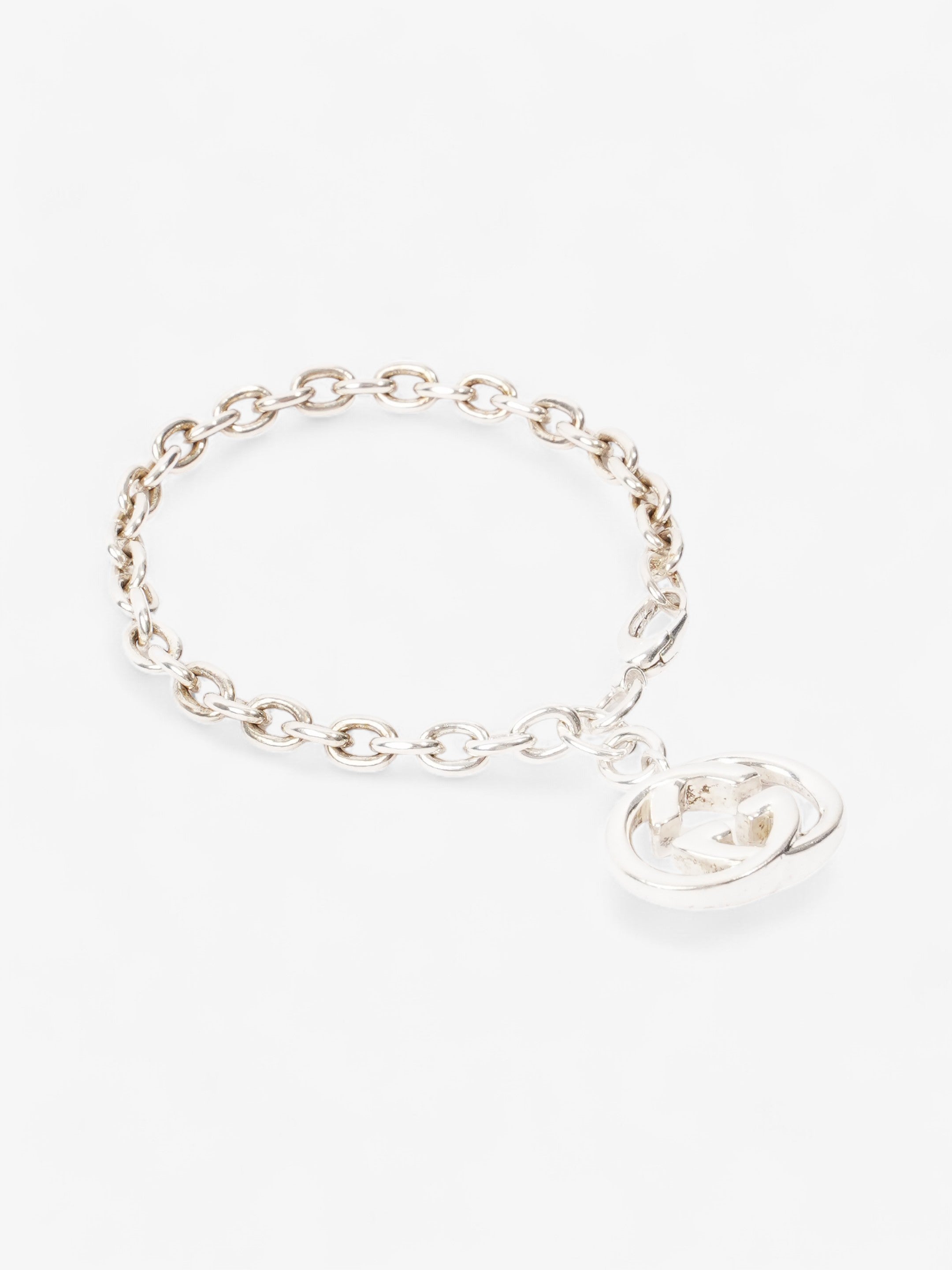 Gucci Interlocking G Chain Bracelet Silver Silver Sterling 17