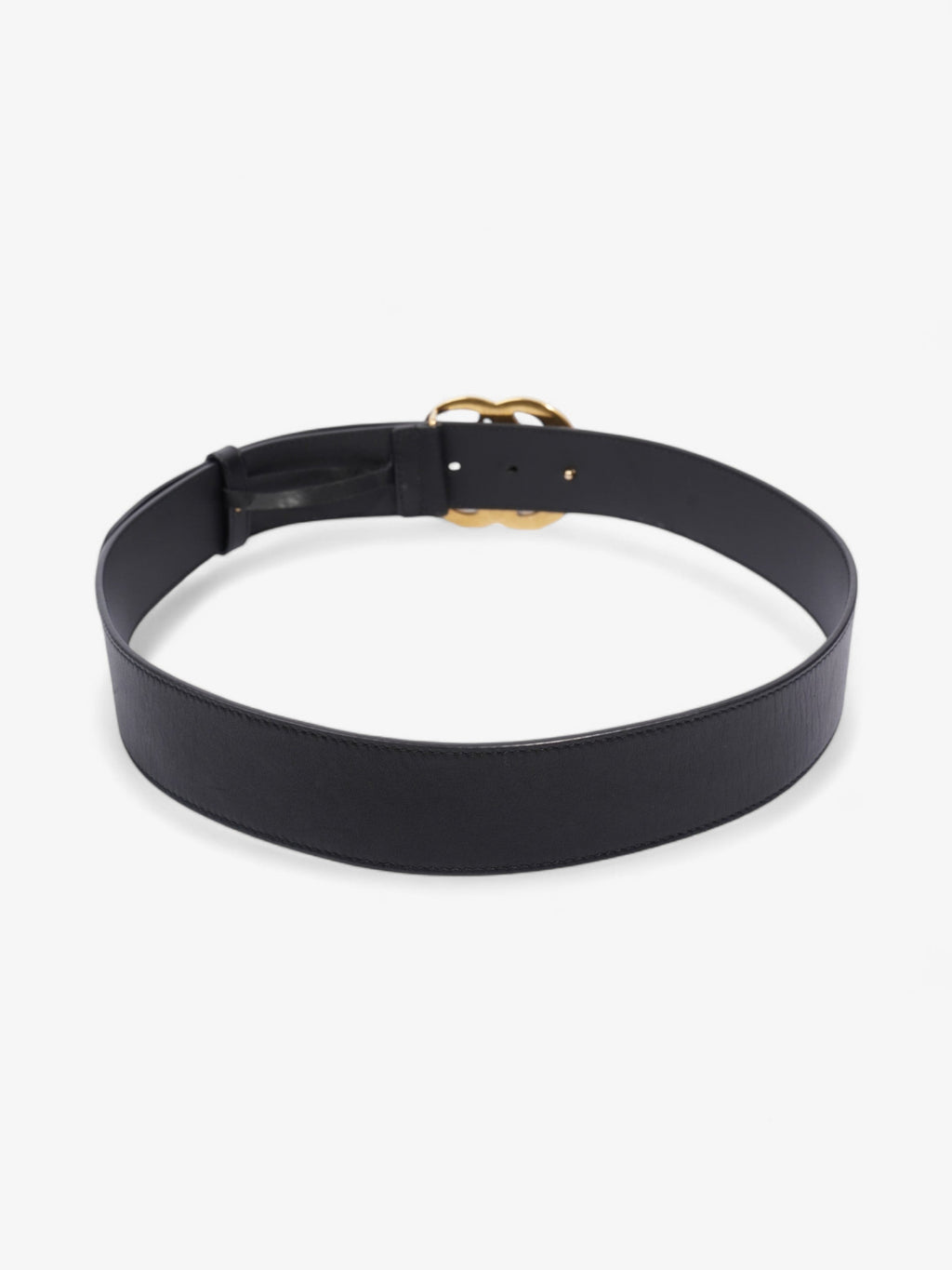 Gucci GG Marmont 2015 Re-Edition Wide Belt Black / Gold Leather 85cm / 34"