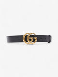 Gucci GG Marmont Belt Black / Gold Leather 80cm / 32"