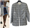 Chanel 22S Runway Sequin CC Logo Black and White Jacket FR 40