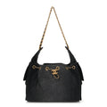 Washed Denim Quilted Small Chanel 25 Handbag Black