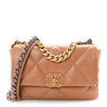 Lambskin Quilted Medium Chanel 19 Flap Brown