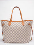 Louis Vuitton MM Damier Azur Beige Tote Bag with Removable Pouch