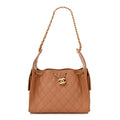Caviar Quilted Small Chanel 25 Handbag Brown